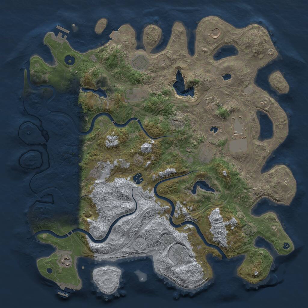 Rust Map: Procedural Map, Size: 4500, Seed: 1813463259, 17 Monuments