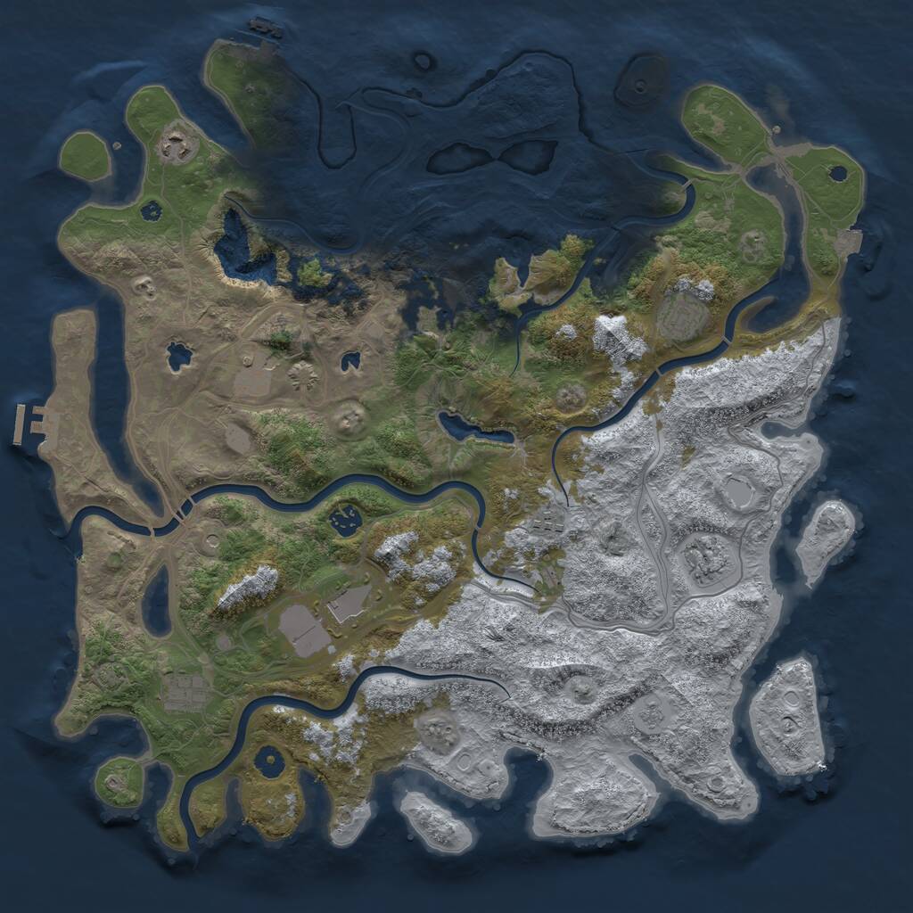 Rust Map: Procedural Map, Size: 4500, Seed: 691011808, 15 Monuments