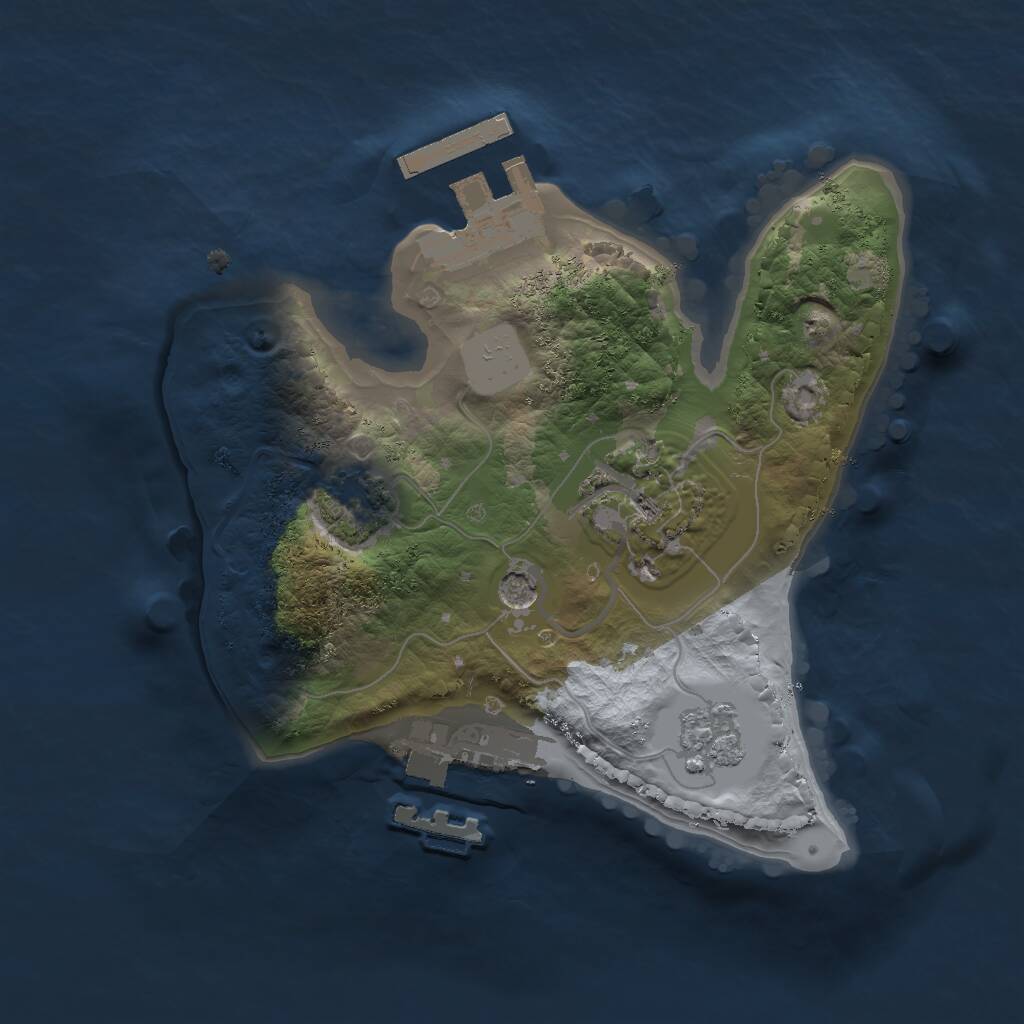 Rust Map: Procedural Map, Size: 1750, Seed: 1088050547, 7 Monuments