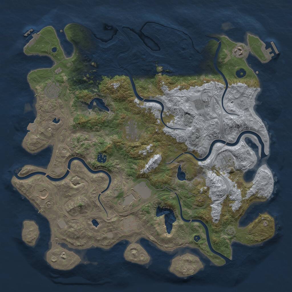 Rust Map: Procedural Map, Size: 4500, Seed: 1649735598, 16 Monuments