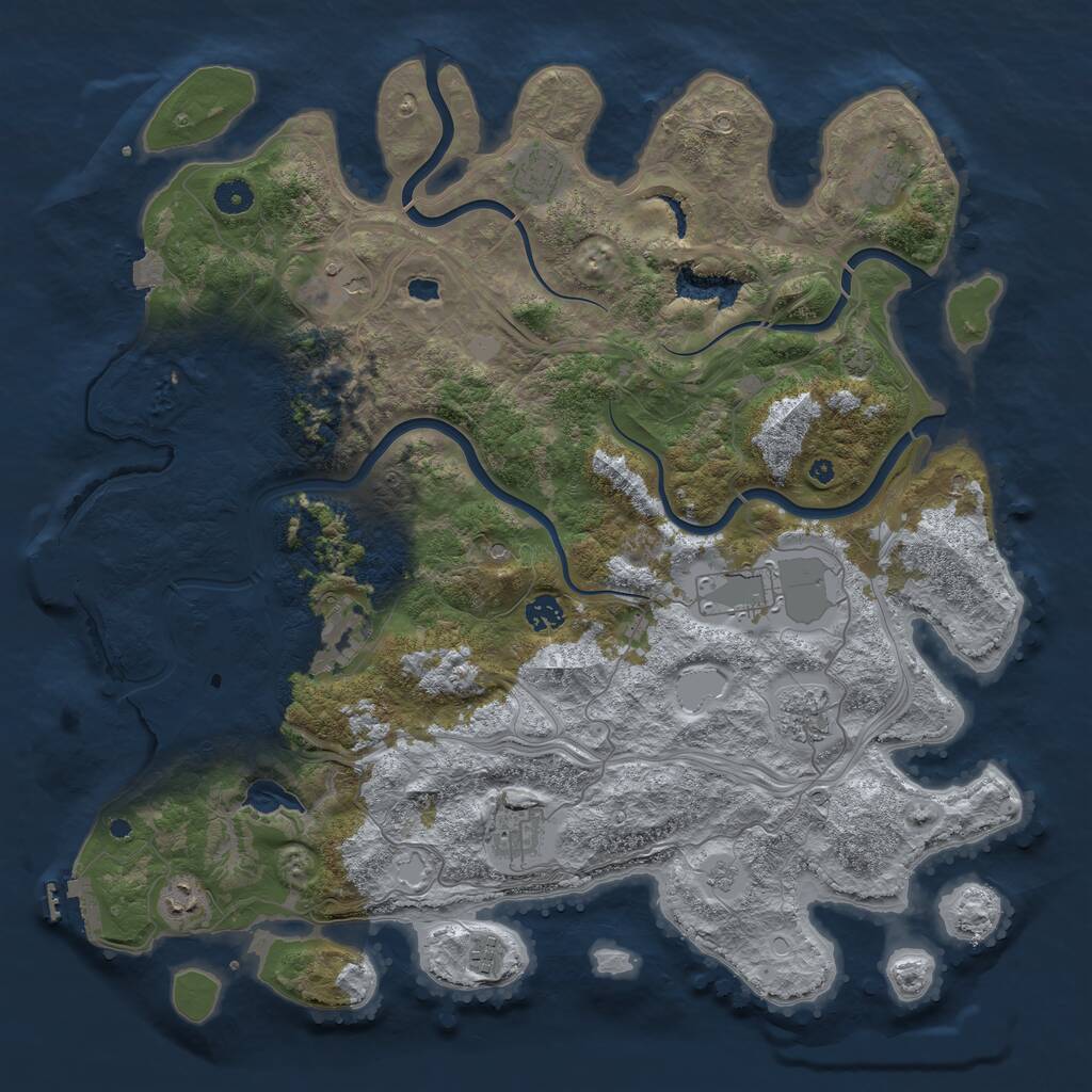 Rust Map: Procedural Map, Size: 4455, Seed: 481981, 16 Monuments
