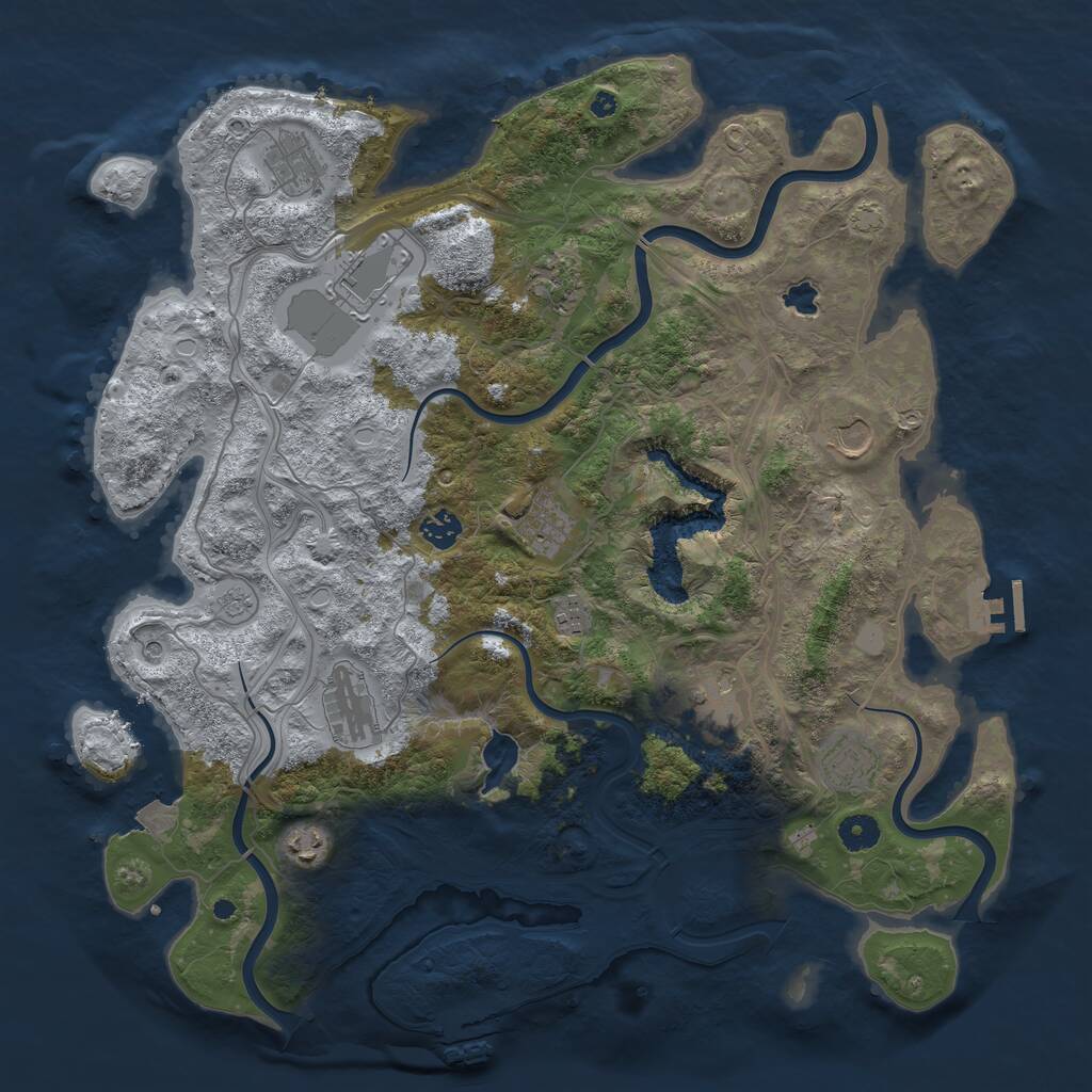 Rust Map: Procedural Map, Size: 4250, Seed: 1948116576, 17 Monuments