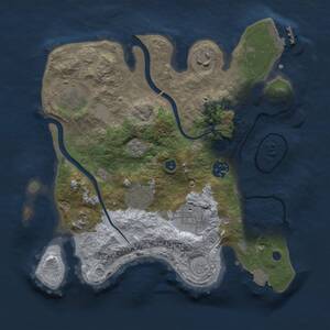 Thumbnail Rust Map: Procedural Map, Size: 3000, Seed: 1334122960, 11 Monuments