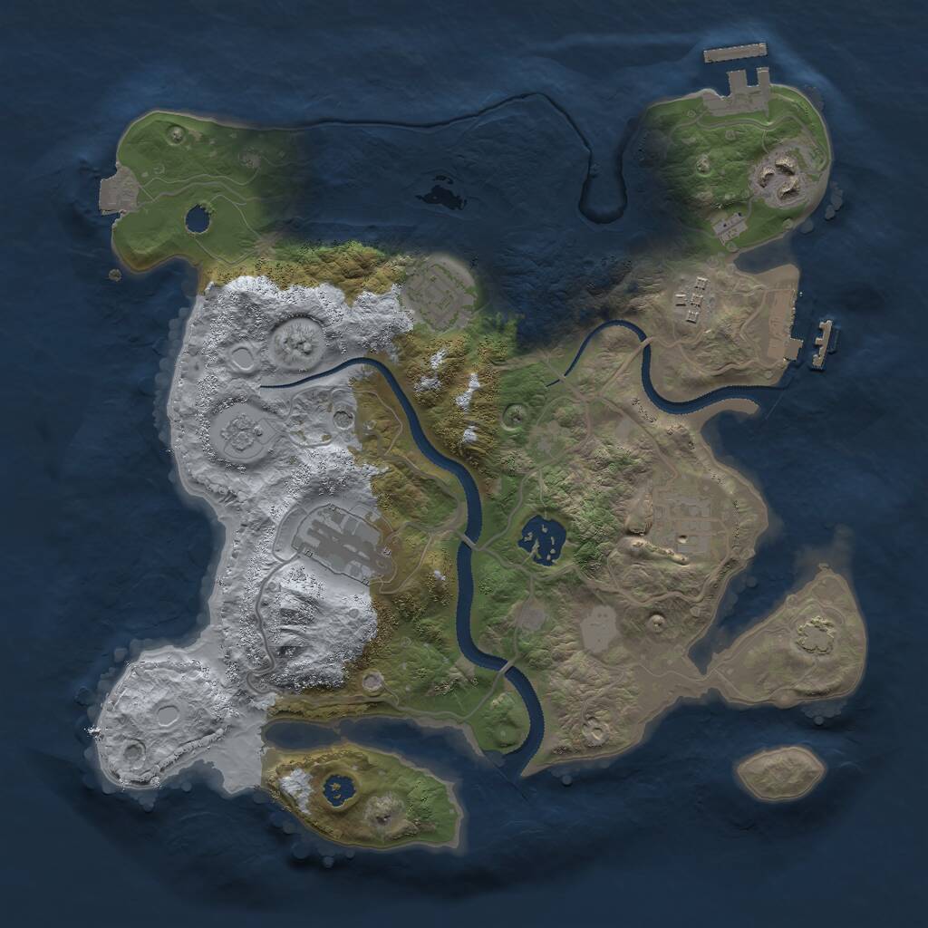 Rust Map: Procedural Map, Size: 3000, Seed: 25870, 12 Monuments