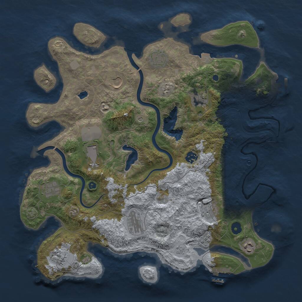 Rust Map: Procedural Map, Size: 4000, Seed: 348266212, 17 Monuments