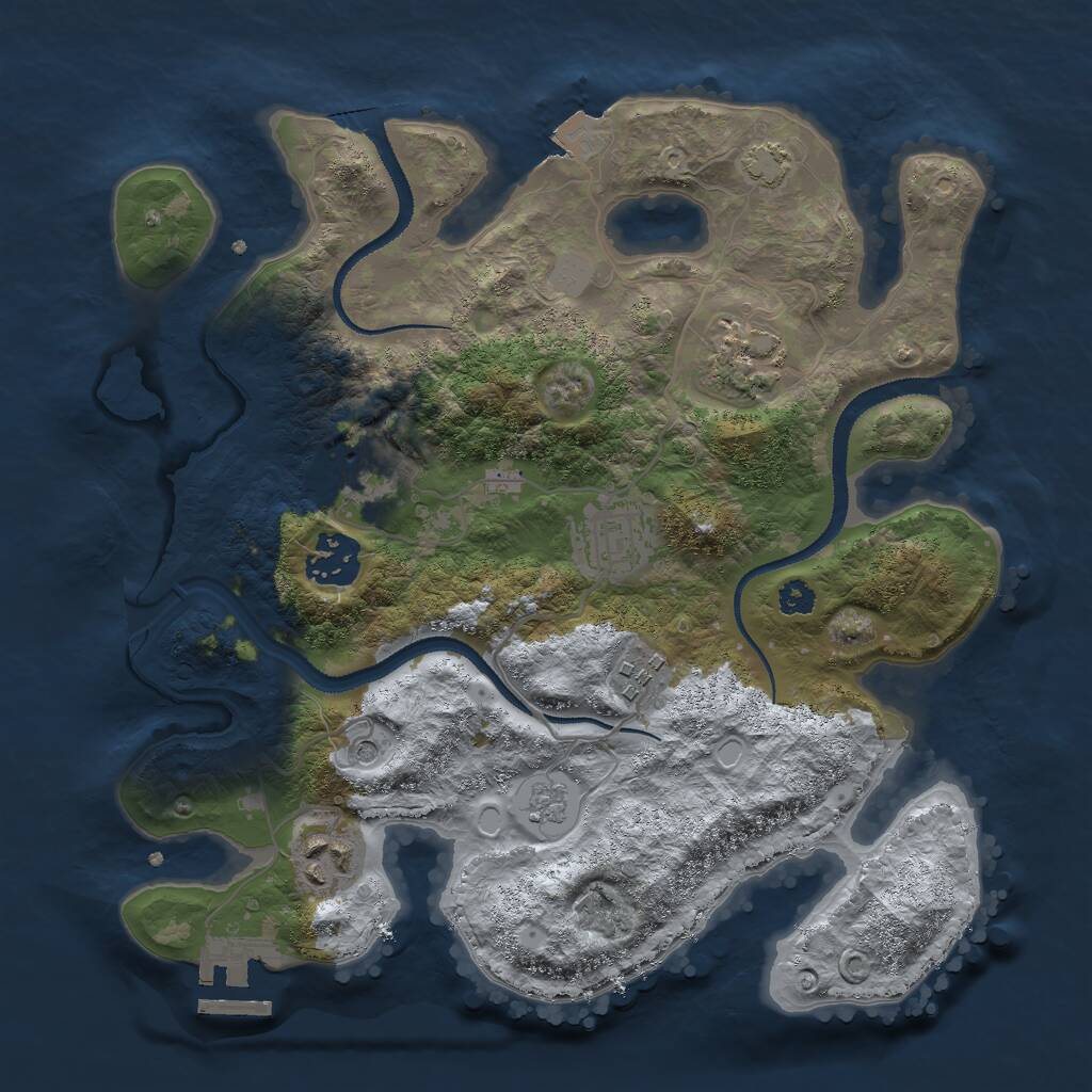 Rust Map: Procedural Map, Size: 3000, Seed: 688178405, 11 Monuments