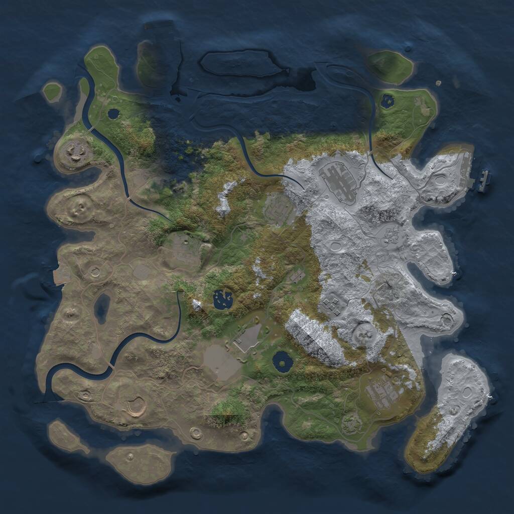 Rust Map: Procedural Map, Size: 3750, Seed: 1779537631, 15 Monuments