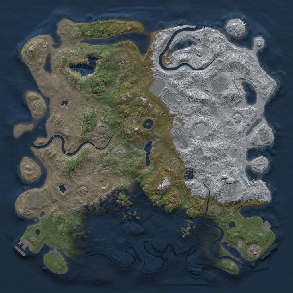 Rust Map: Procedural Map, Size: 4500, Seed: 66738102, 16 Monuments