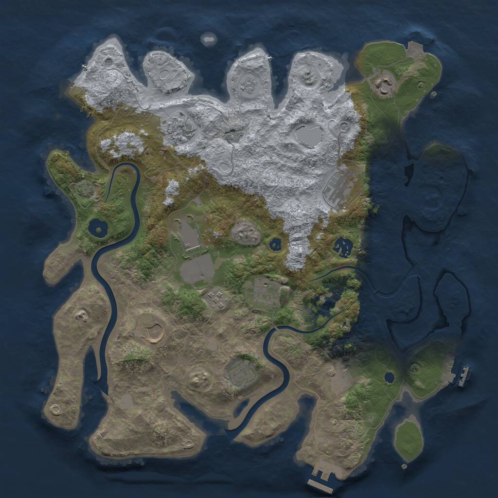 Rust Map: Procedural Map, Size: 3850, Seed: 233, 16 Monuments