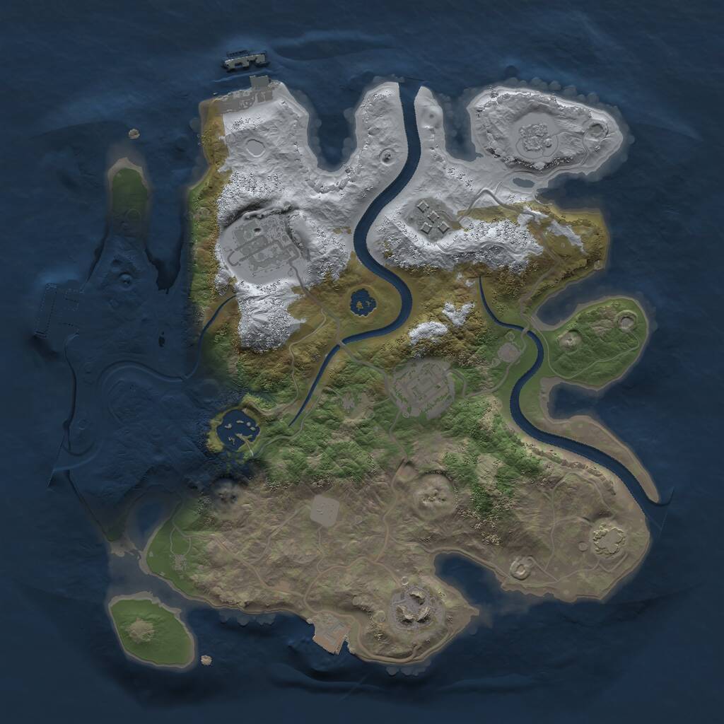 Rust Map: Procedural Map, Size: 2800, Seed: 955778588, 10 Monuments