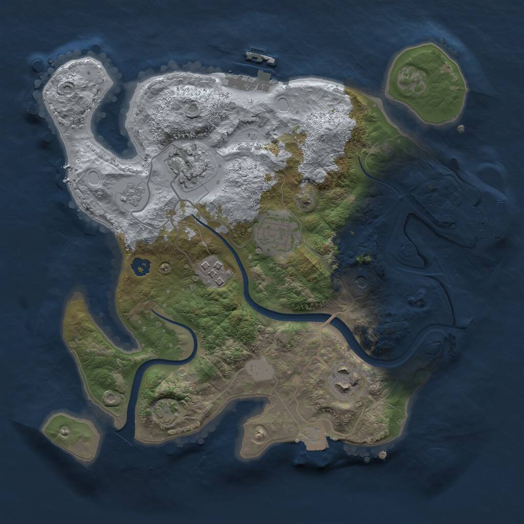 Rust Map: Procedural Map, Size: 2750, Seed: 942987375, 10 Monuments