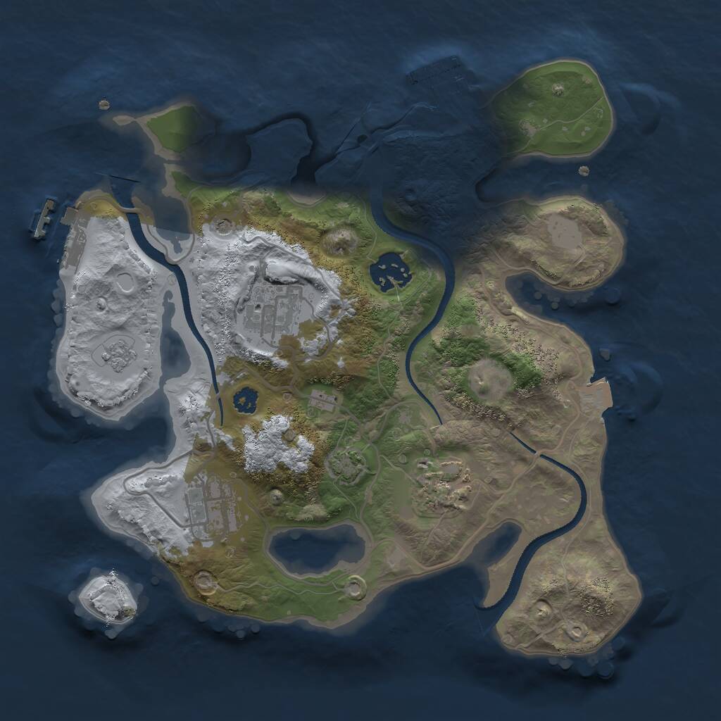 Rust Map: Procedural Map, Size: 2800, Seed: 1108023028, 10 Monuments
