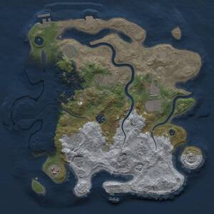 Thumbnail Rust Map: Procedural Map, Size: 3500, Seed: 1475631062, 14 Monuments