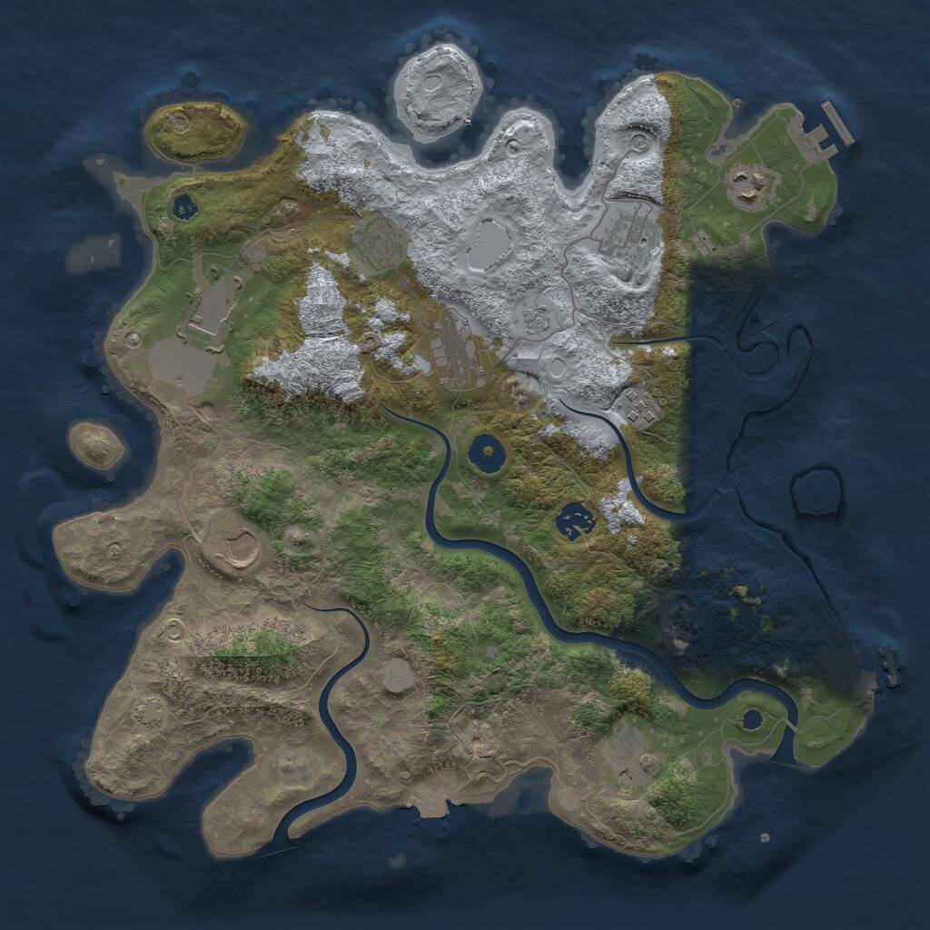 Rust Map: Procedural Map, Size: 3800, Seed: 1236101577, 15 Monuments
