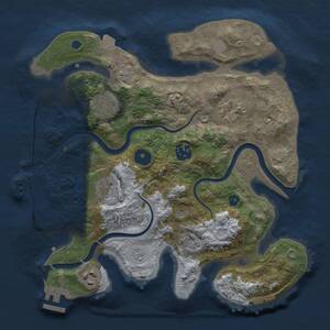 Thumbnail Rust Map: Procedural Map, Size: 3000, Seed: 1435678, 12 Monuments