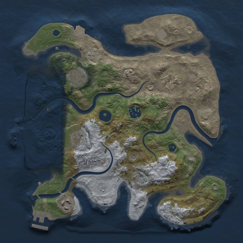 Rust Map: Procedural Map, Size: 3000, Seed: 1435678, 12 Monuments