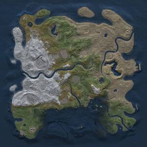 Thumbnail Rust Map: Procedural Map, Size: 4500, Seed: 2095997560, 16 Monuments