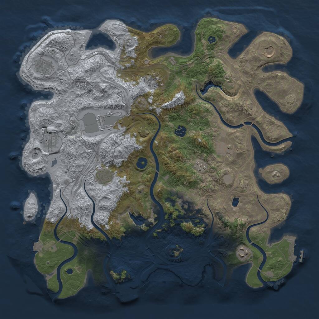 Rust Map: Procedural Map, Size: 4250, Seed: 1698968108, 17 Monuments