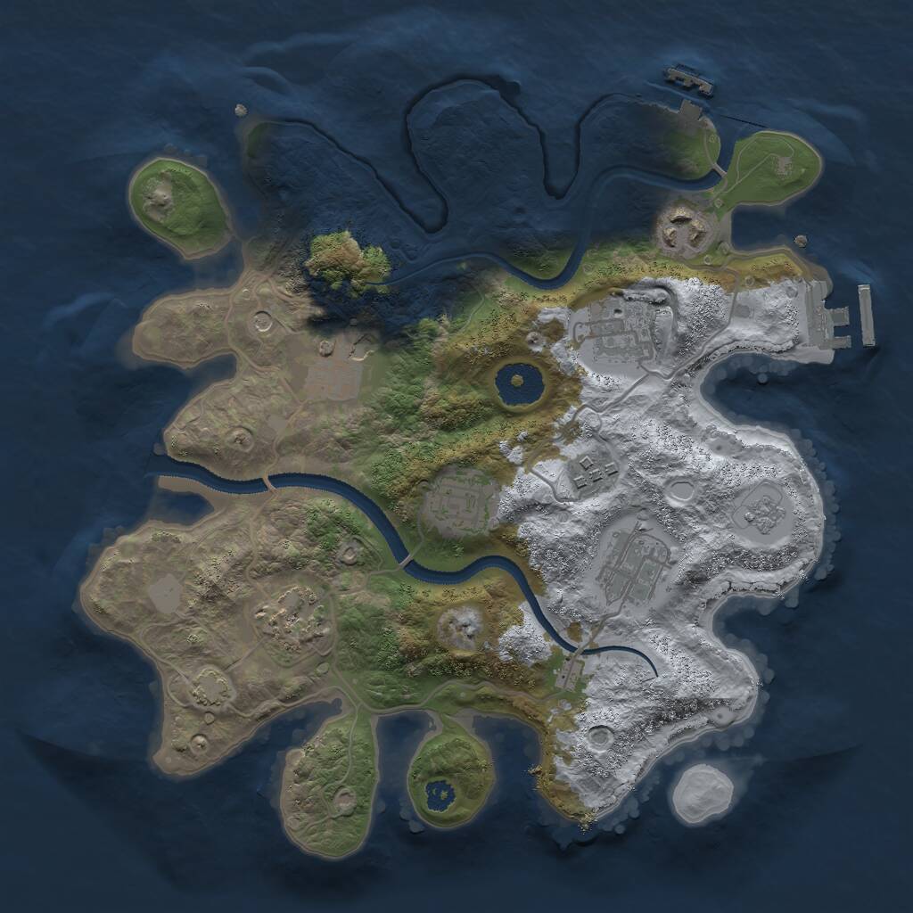 Rust Map: Procedural Map, Size: 3000, Seed: 781624, 13 Monuments
