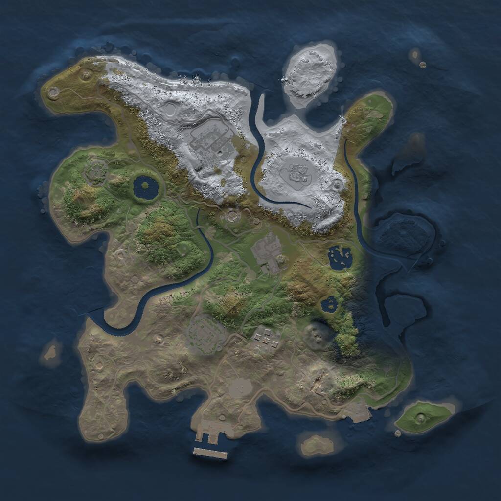 Rust Map: Procedural Map, Size: 3000, Seed: 1513028484, 10 Monuments