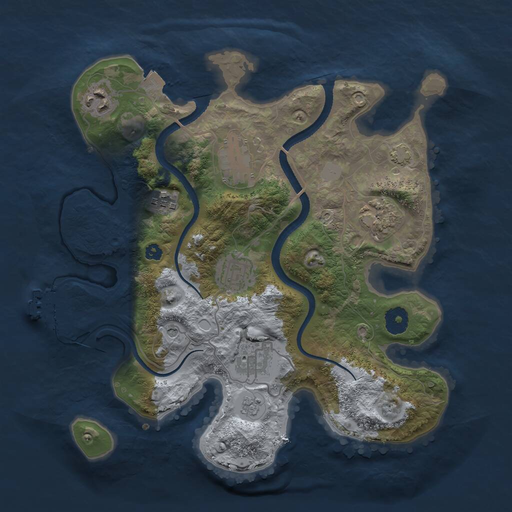 Rust Map: Procedural Map, Size: 3000, Seed: 641294861, 11 Monuments