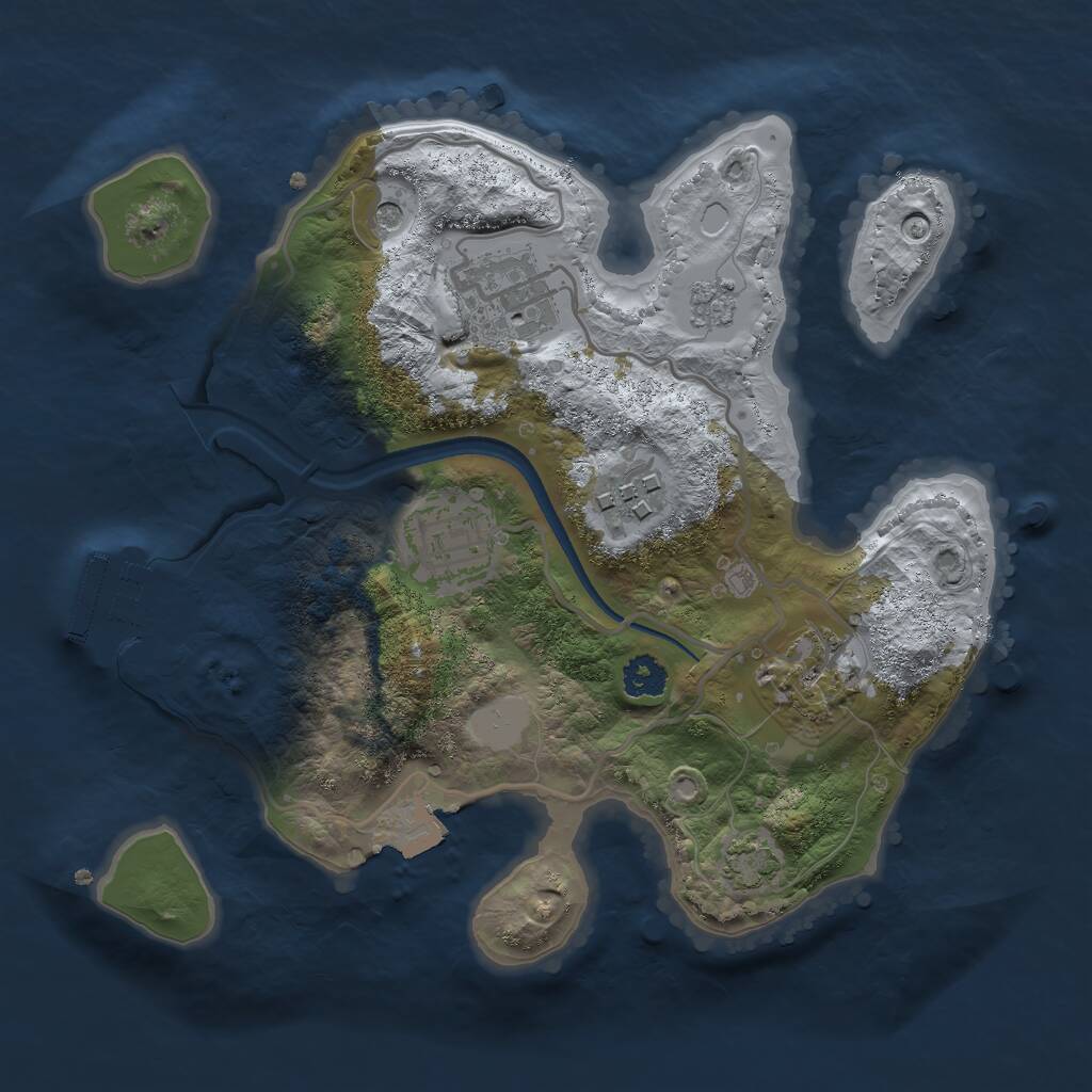 Rust Map: Procedural Map, Size: 2500, Seed: 4436, 9 Monuments