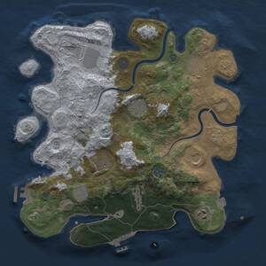 Thumbnail Rust Map: Procedural Map, Size: 3500, Seed: 1556661397, 17 Monuments