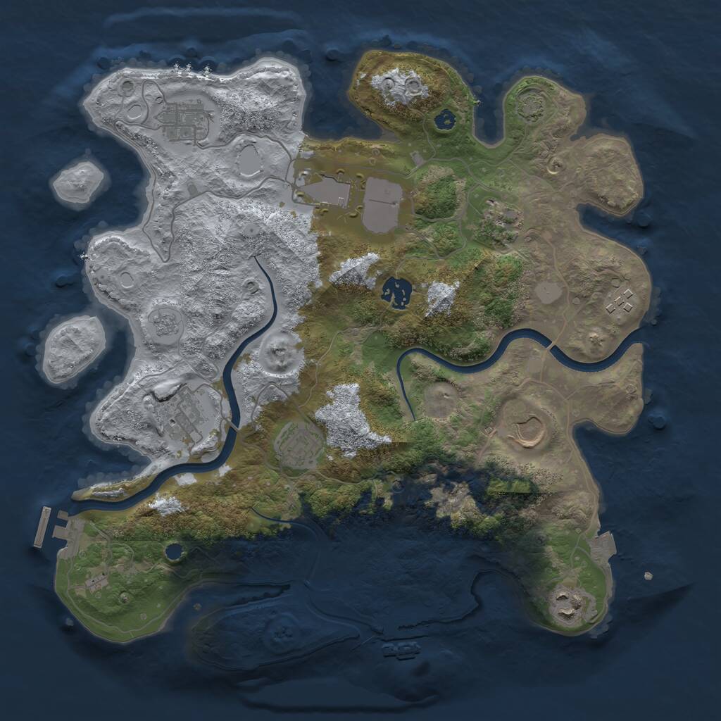 Rust Map: Procedural Map, Size: 3500, Seed: 1556661397, 15 Monuments