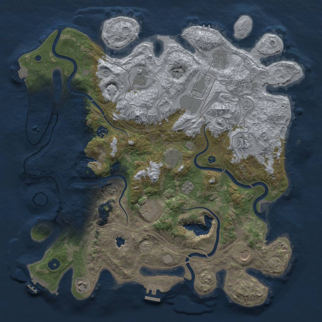 Rust Map: Procedural Map, Size: 4250, Seed: 278566058, 16 Monuments