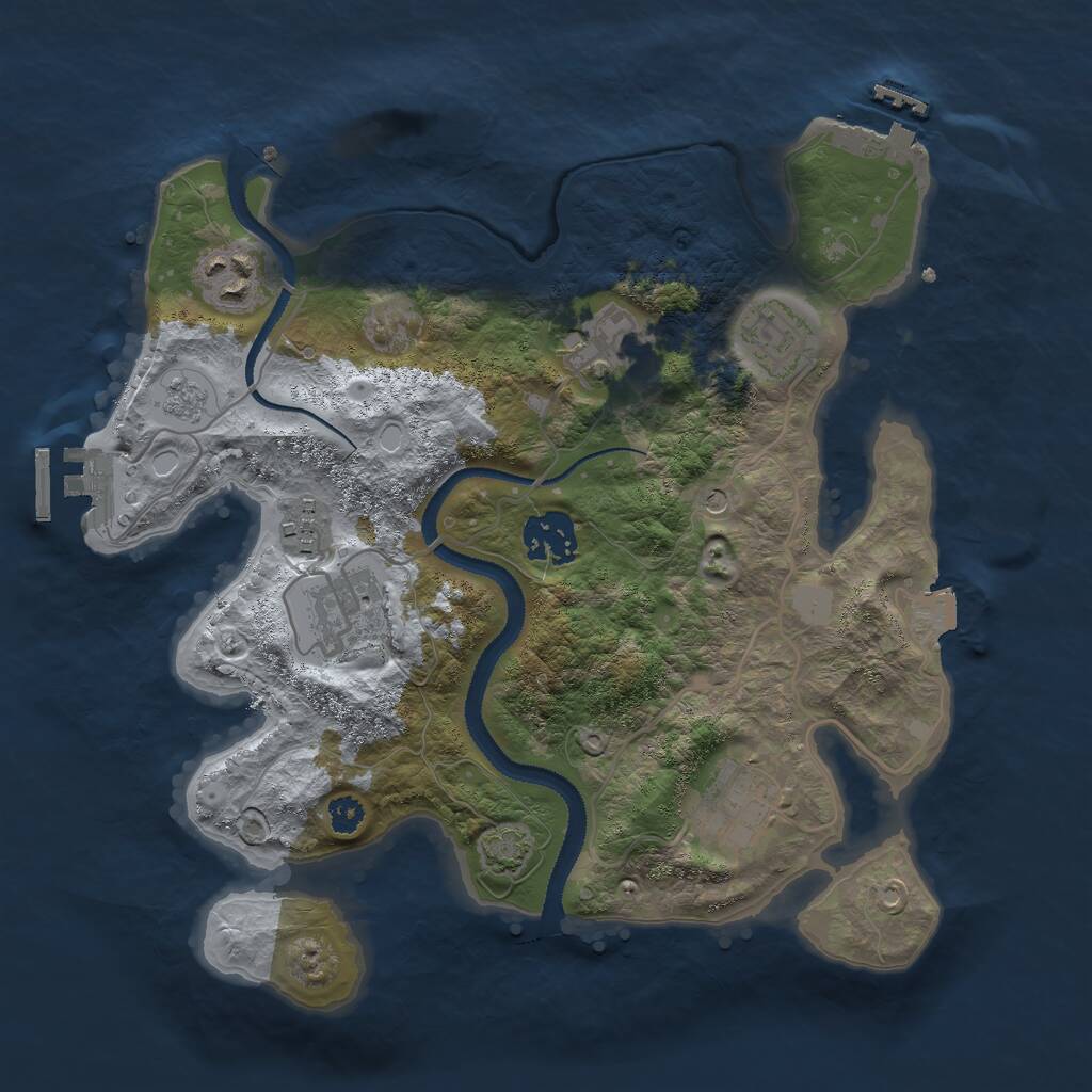 Rust Map: Procedural Map, Size: 3000, Seed: 107620077, 13 Monuments