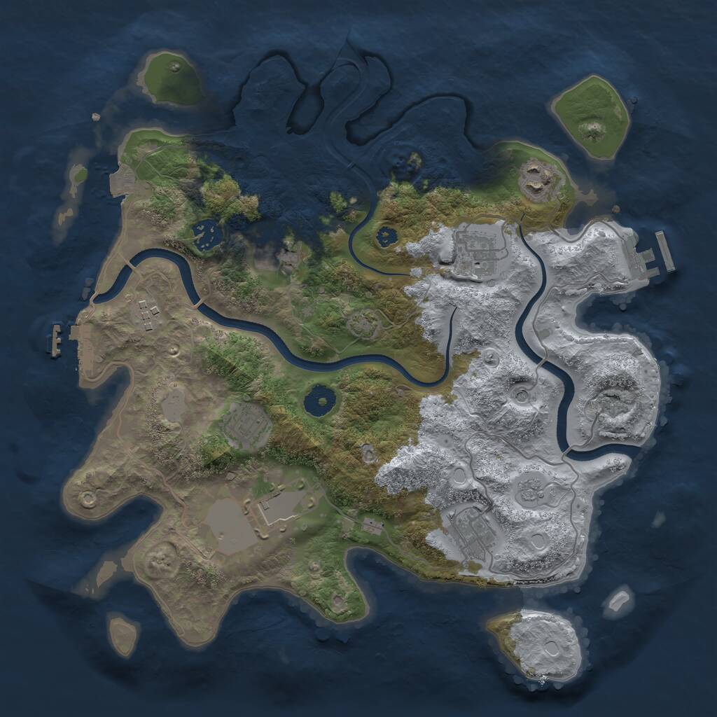 Rust Map: Procedural Map, Size: 3500, Seed: 2016653579, 14 Monuments