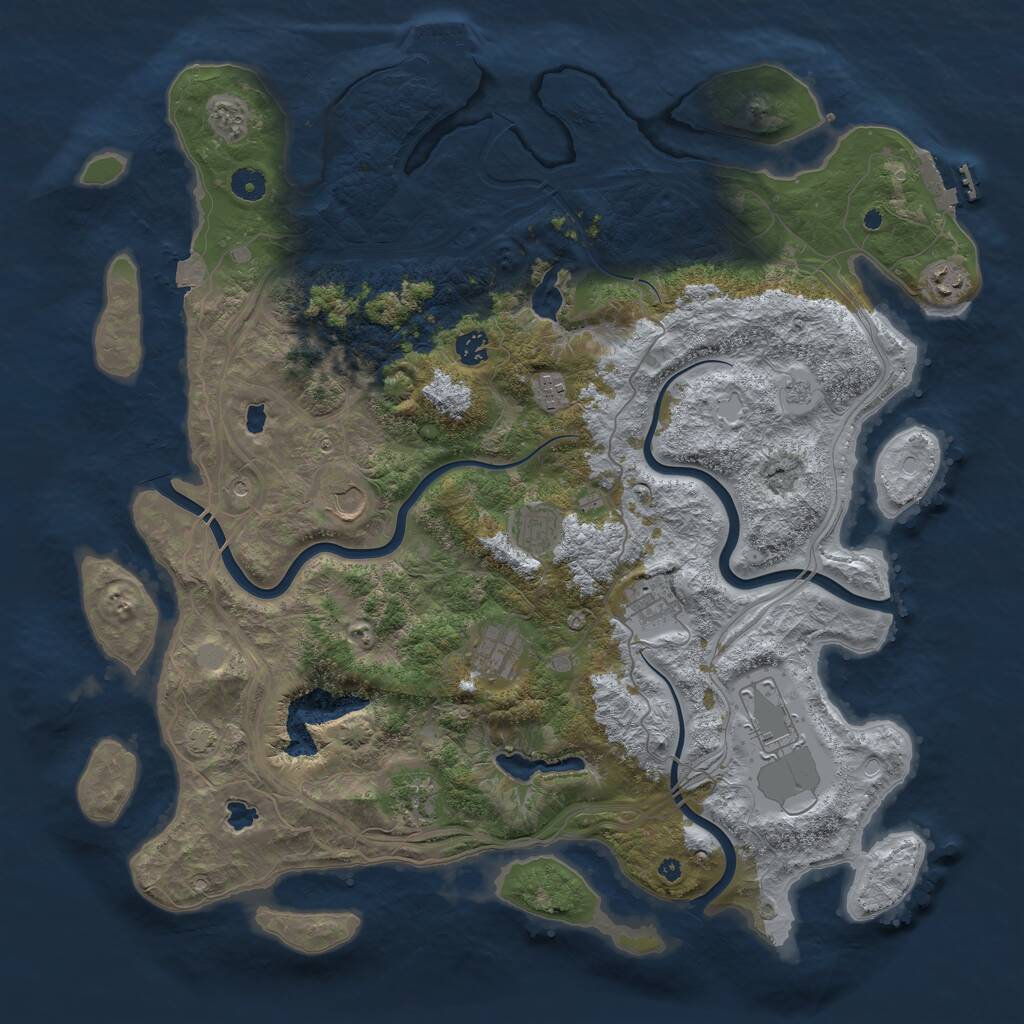 Rust Map: Procedural Map, Size: 4500, Seed: 69168340, 15 Monuments