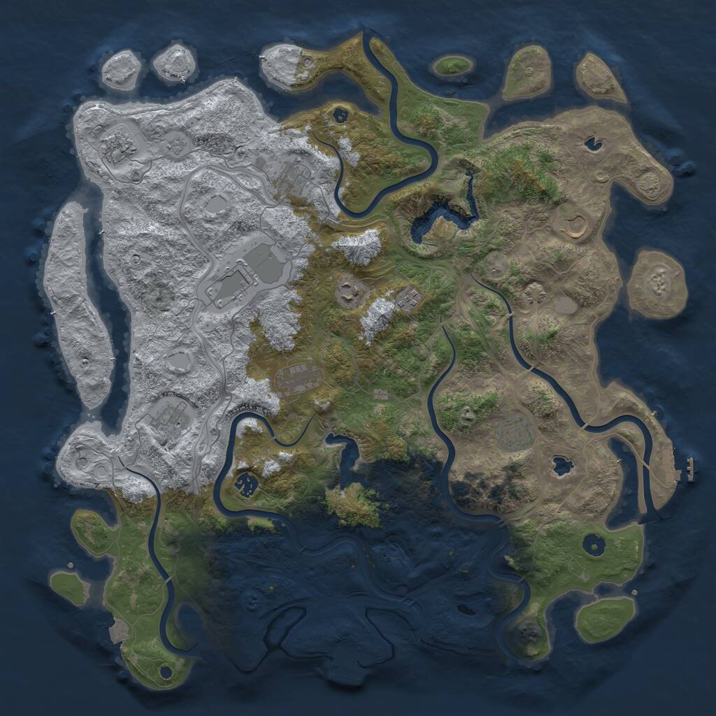 Rust Map: Procedural Map, Size: 4800, Seed: 442953321, 16 Monuments