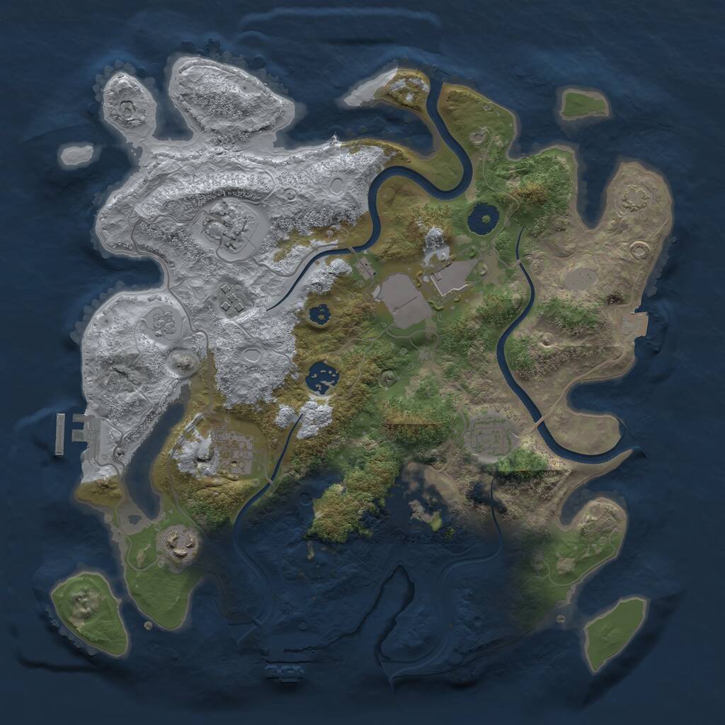 Rust Map: Procedural Map, Size: 3500, Seed: 944545162, 14 Monuments