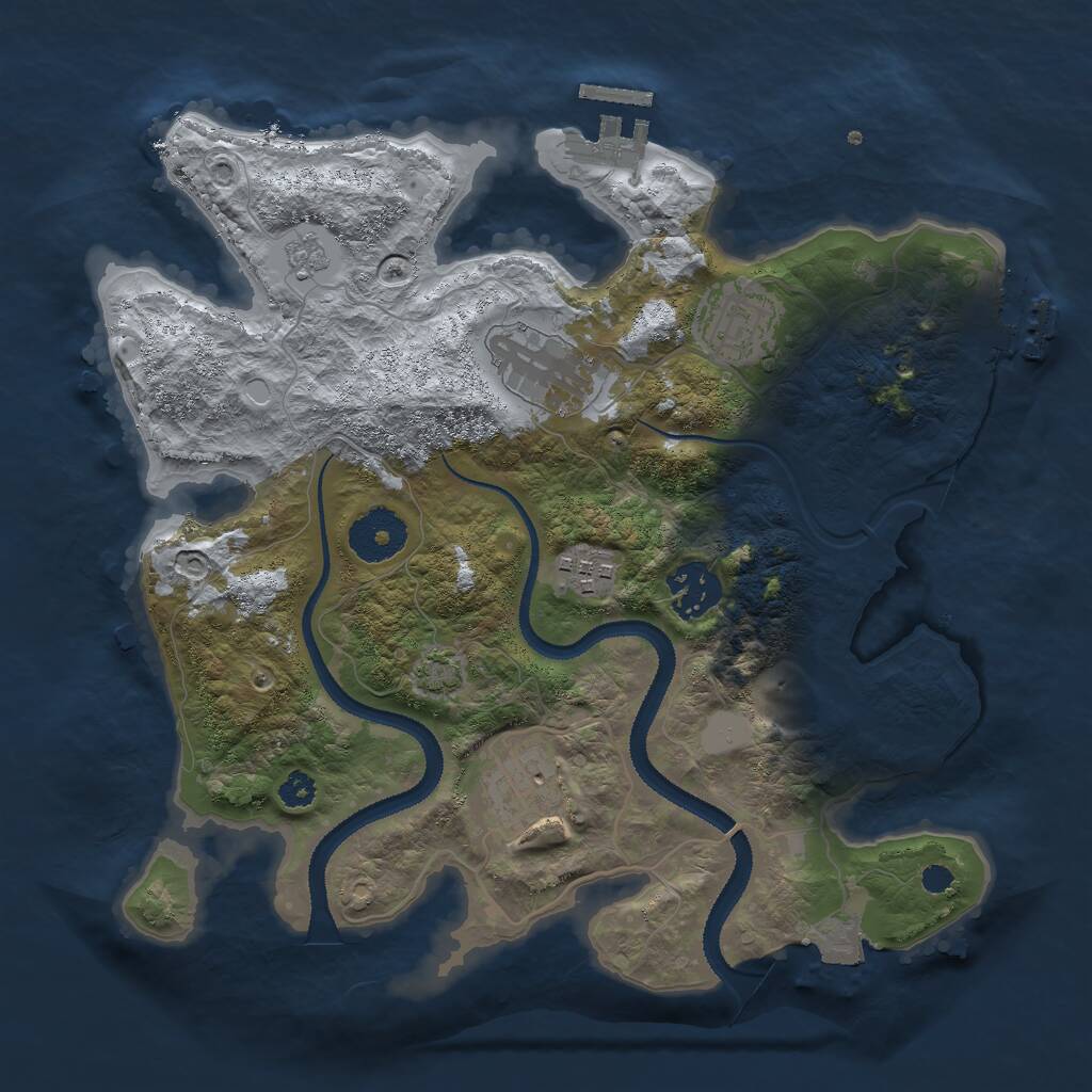 Rust Map: Procedural Map, Size: 3000, Seed: 997, 10 Monuments