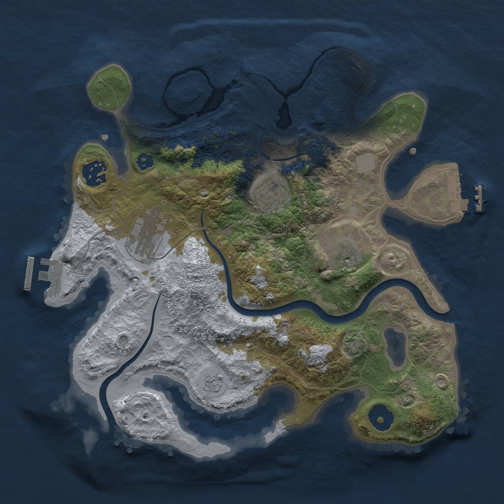 Rust Map: Procedural Map, Size: 3000, Seed: 165880, 10 Monuments