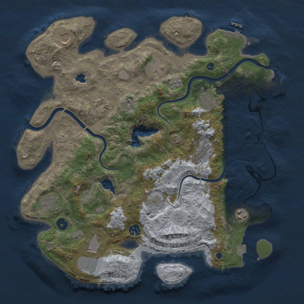 Rust Map: Procedural Map, Size: 4000, Seed: 771331026, 17 Monuments