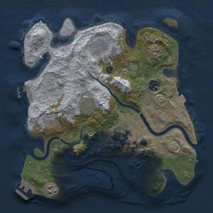 Thumbnail Rust Map: Procedural Map, Size: 3000, Seed: 1965653410, 13 Monuments