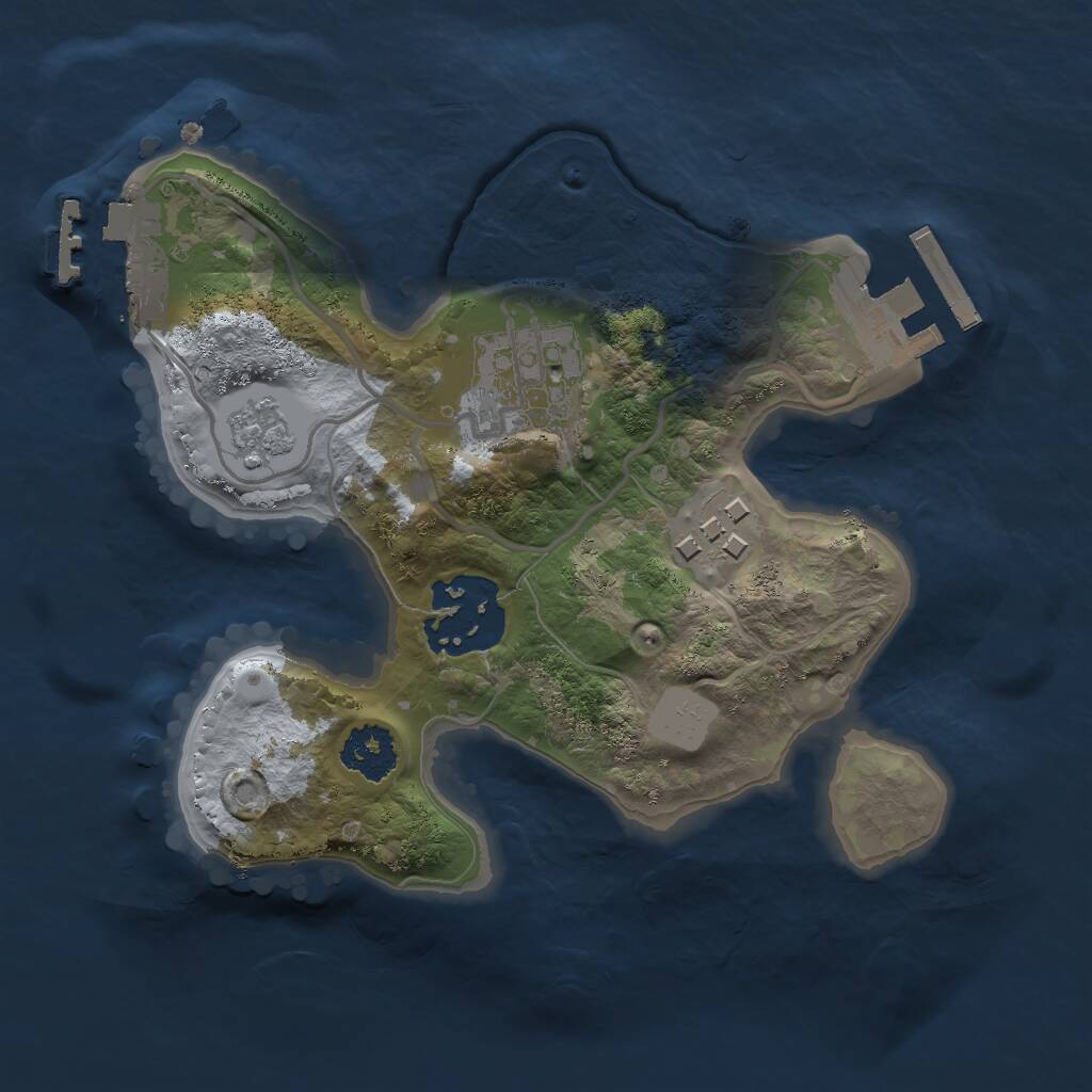 Rust Map: Procedural Map, Size: 2000, Seed: 681521104, 7 Monuments