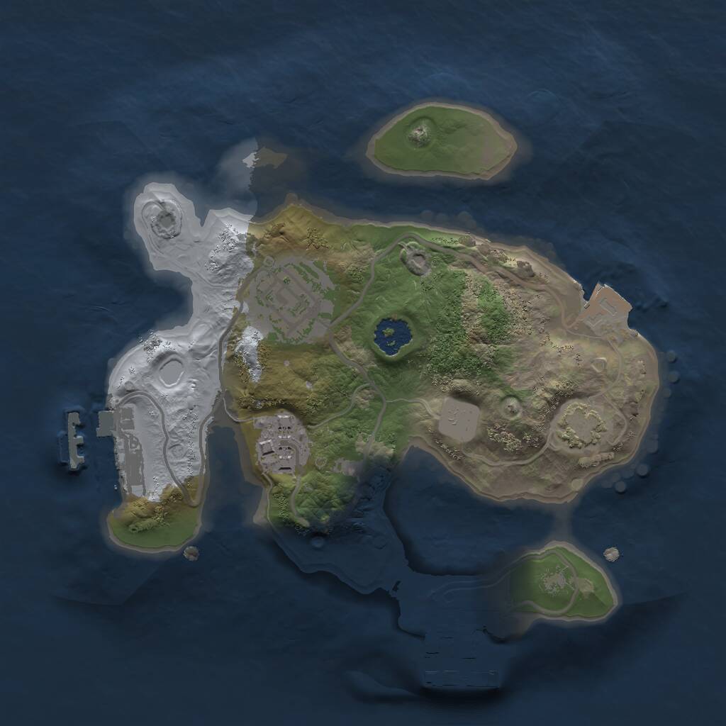 Rust Map: Procedural Map, Size: 2000, Seed: 679927717, 6 Monuments