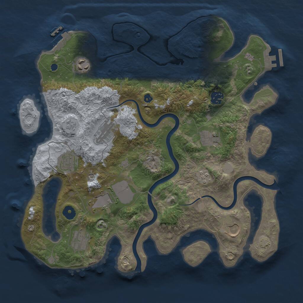 Rust Map: Procedural Map, Size: 3500, Seed: 1203030, 15 Monuments