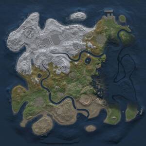 Thumbnail Rust Map: Procedural Map, Size: 3500, Seed: 77119540, 12 Monuments
