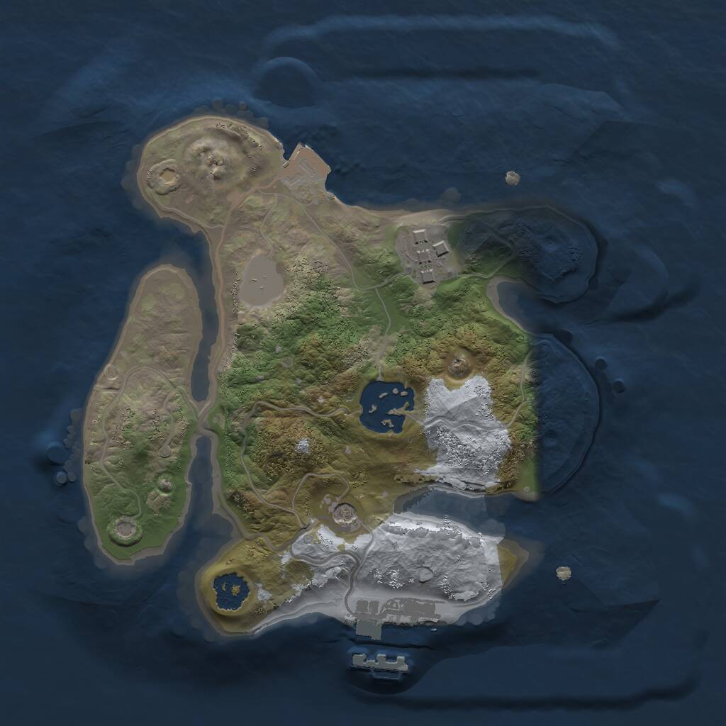 Rust Map: Procedural Map, Size: 2000, Seed: 116430204, 5 Monuments
