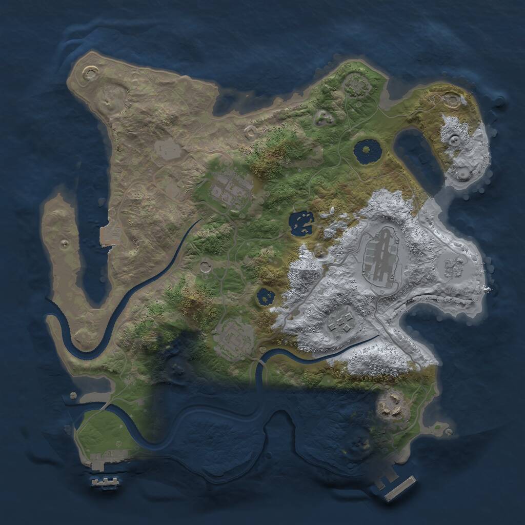 Rust Map: Procedural Map, Size: 3000, Seed: 2479579, 12 Monuments