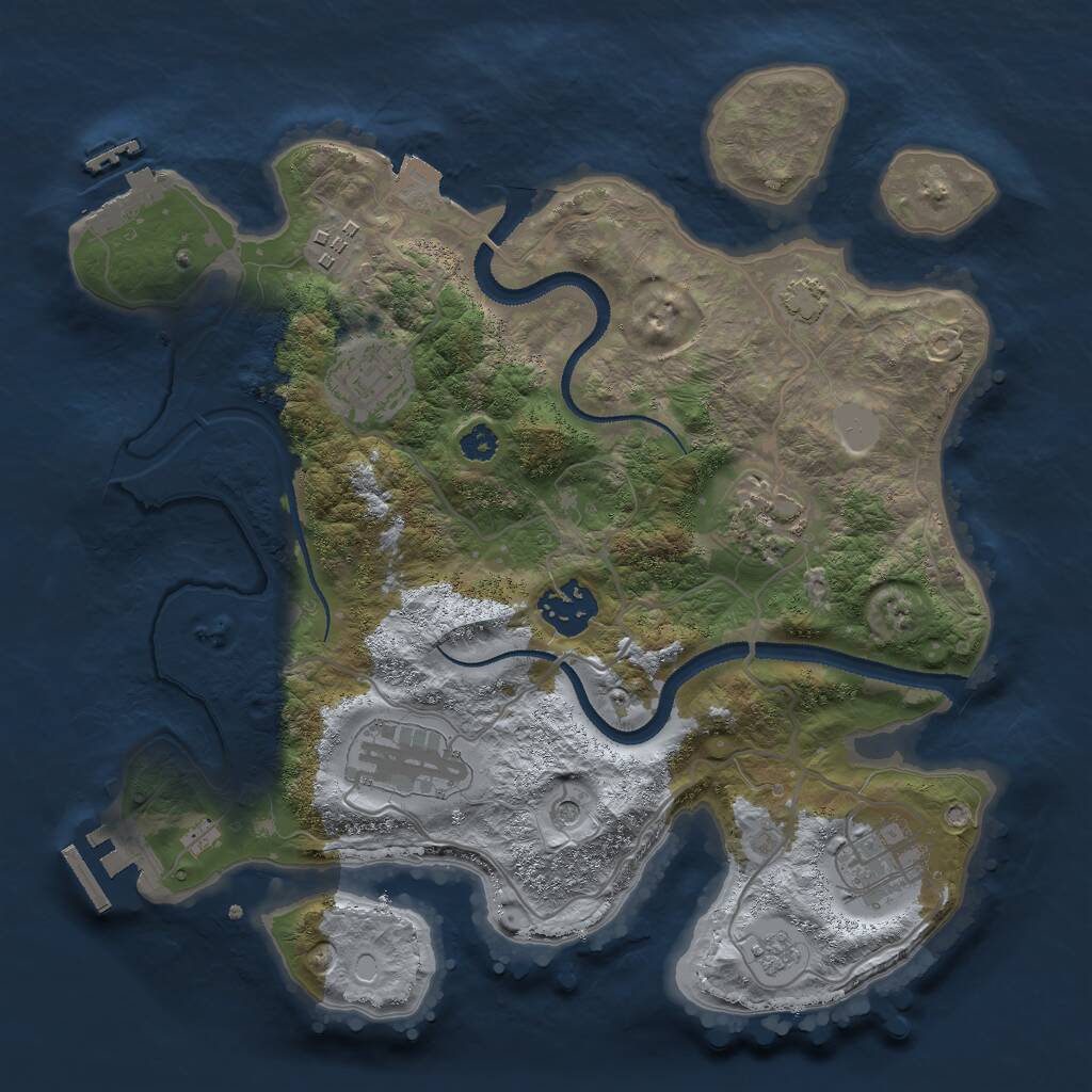 Rust Map: Procedural Map, Size: 3000, Seed: 1500794221, 12 Monuments