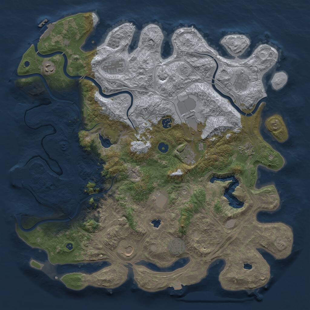 Rust Map: Procedural Map, Size: 4500, Seed: 6535005, 17 Monuments