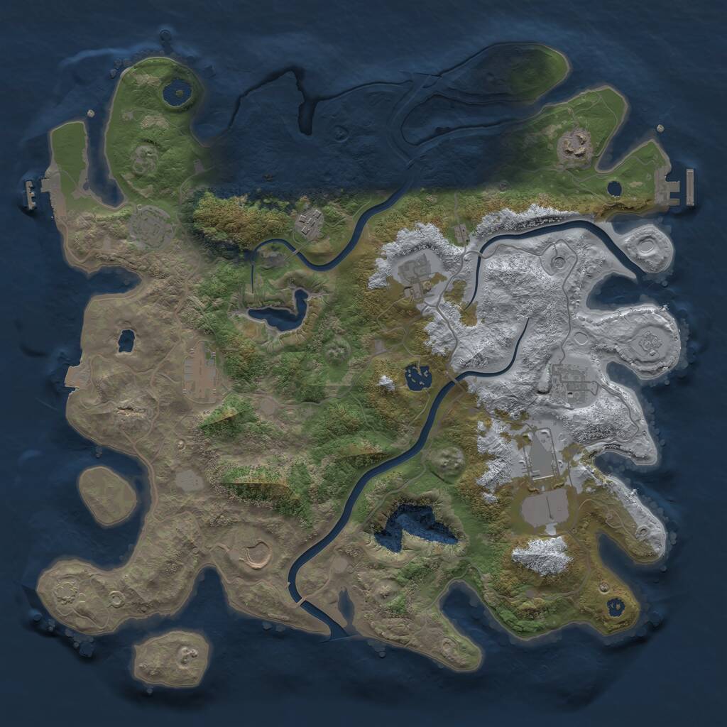 Rust Map: Procedural Map, Size: 4000, Seed: 260604187, 15 Monuments