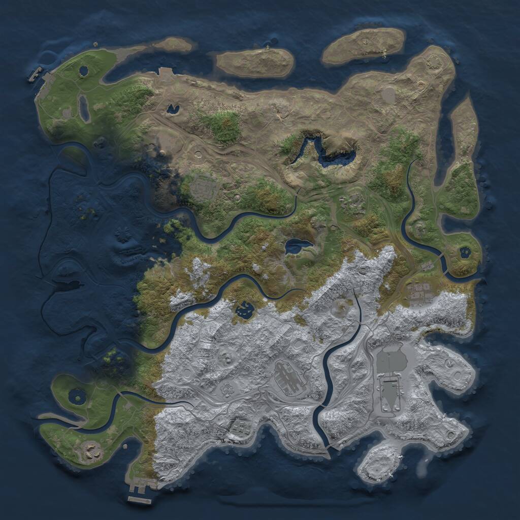 Rust Map: Procedural Map, Size: 4500, Seed: 581204694, 15 Monuments