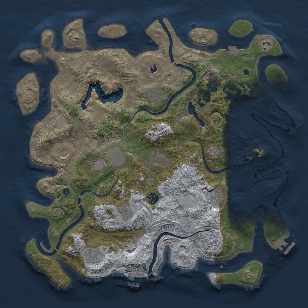 Rust Map: Procedural Map, Size: 4250, Seed: 4567798, 16 Monuments