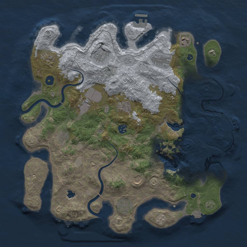 Rust Map: Procedural Map, Size: 4000, Seed: 1456467528, 17 Monuments
